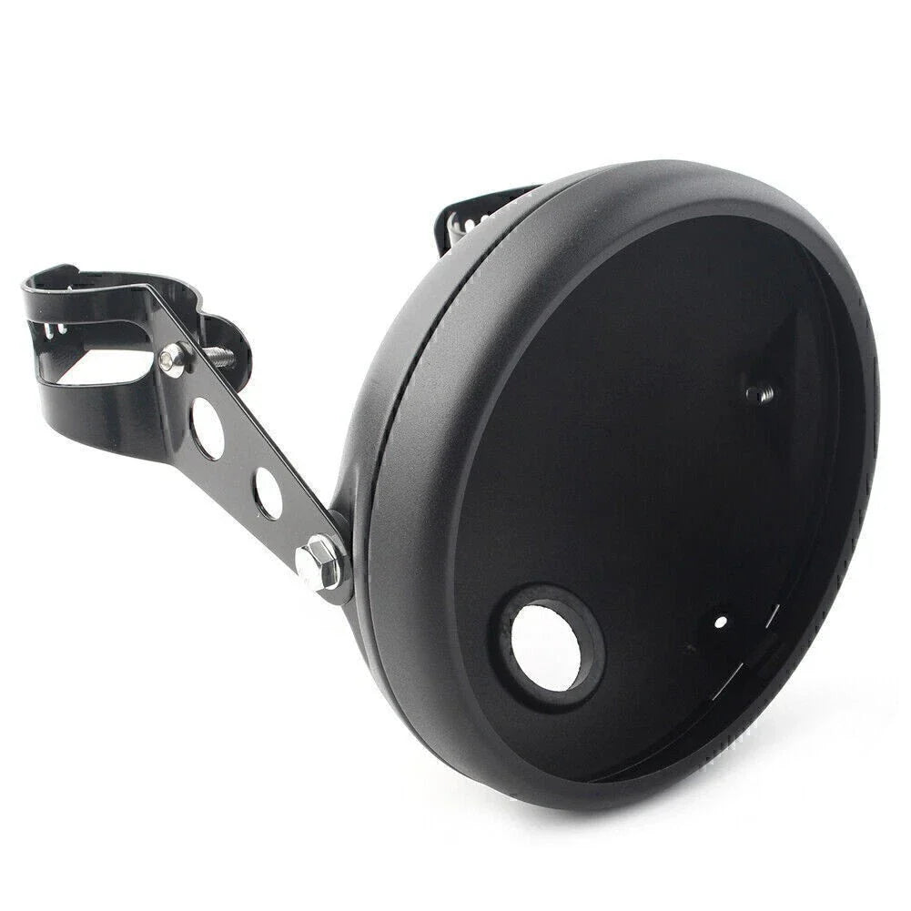 7" LED Headlight Shell w/ Bracket for Harley Motorcycle Matte Black
