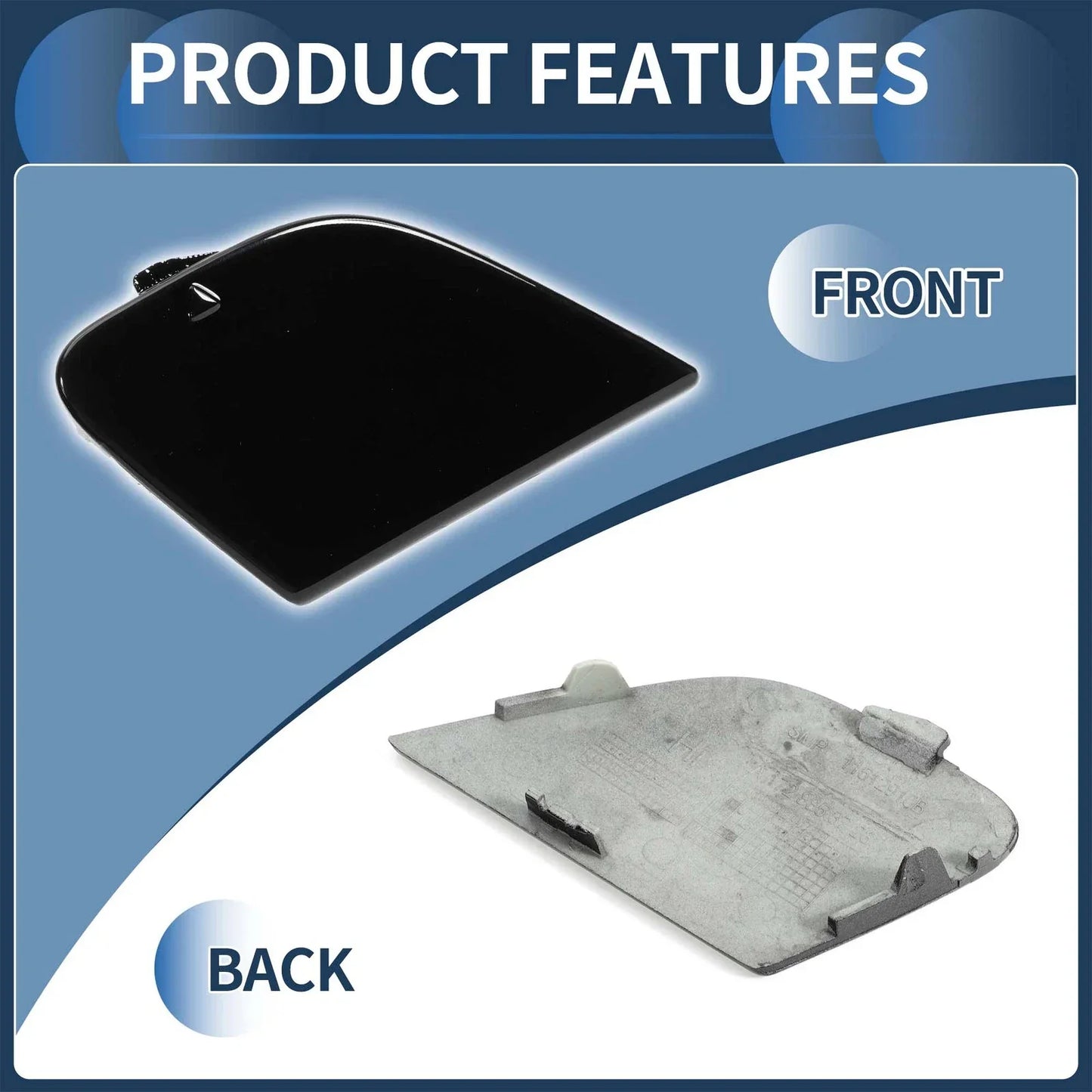 Rear Bumper Tow Hook Cover for Mercedes-Benz W172 R172 (2012-2019) Black