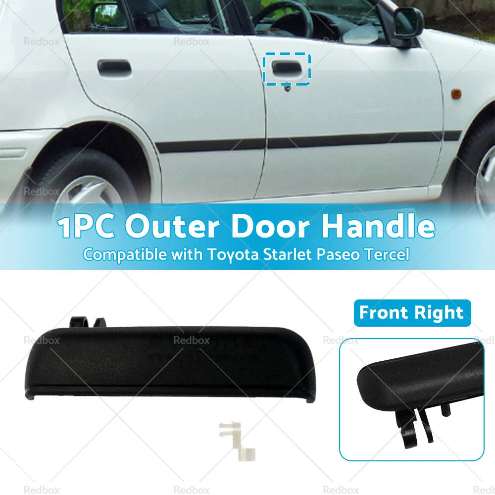 Black Front Right Outer Door Handle for Toyota Starlet EP91 (1996-1999)