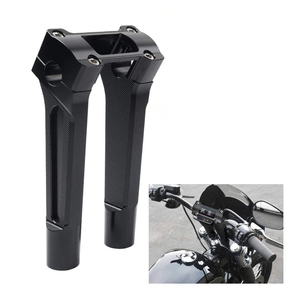 Black 8" Pullback Handlebar Riser for Harley Dyna M8 Softail Street Bob (2018-2021)