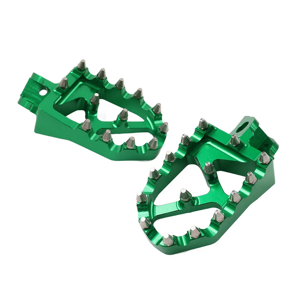 Green CNC MX Foot Pegs for Kawasaki KX65 KX85 (2000-2020)