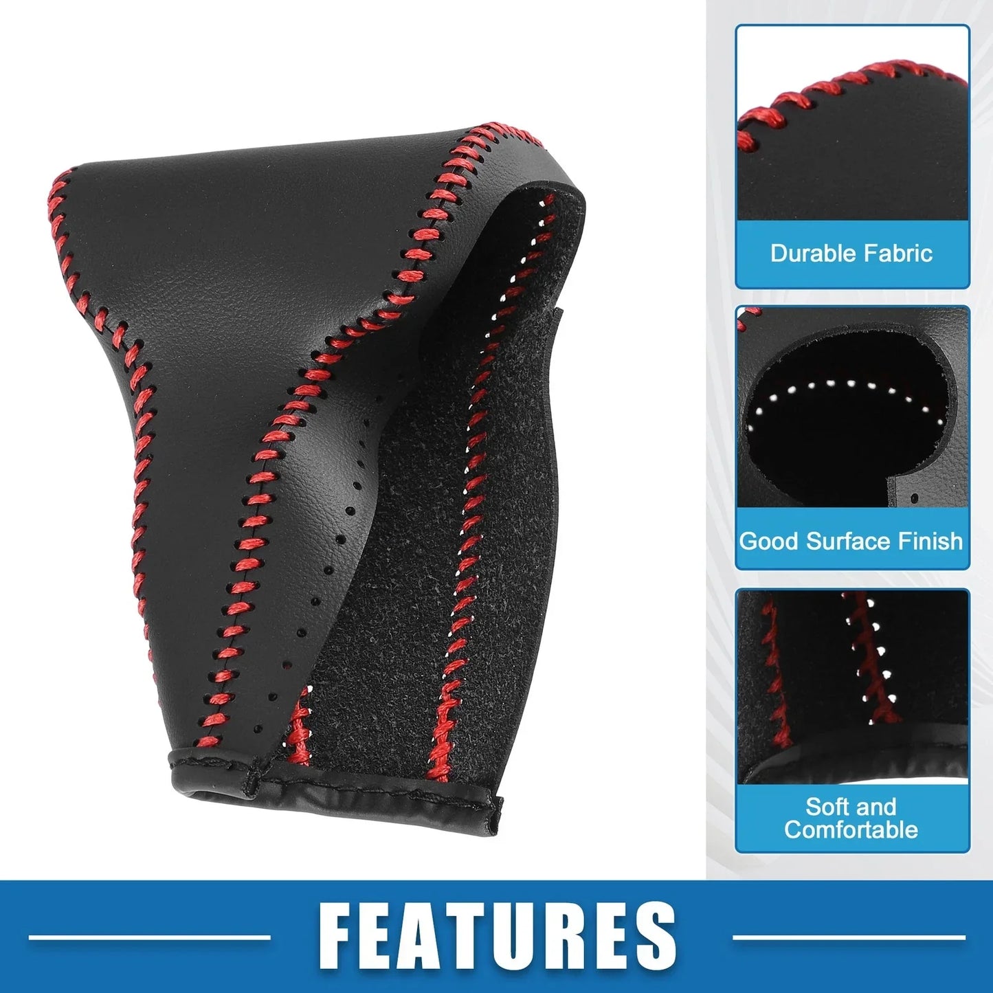 Gear Shift Lever Cover for Honda CR-V 2017-2022 Black Faux Leather Red Line