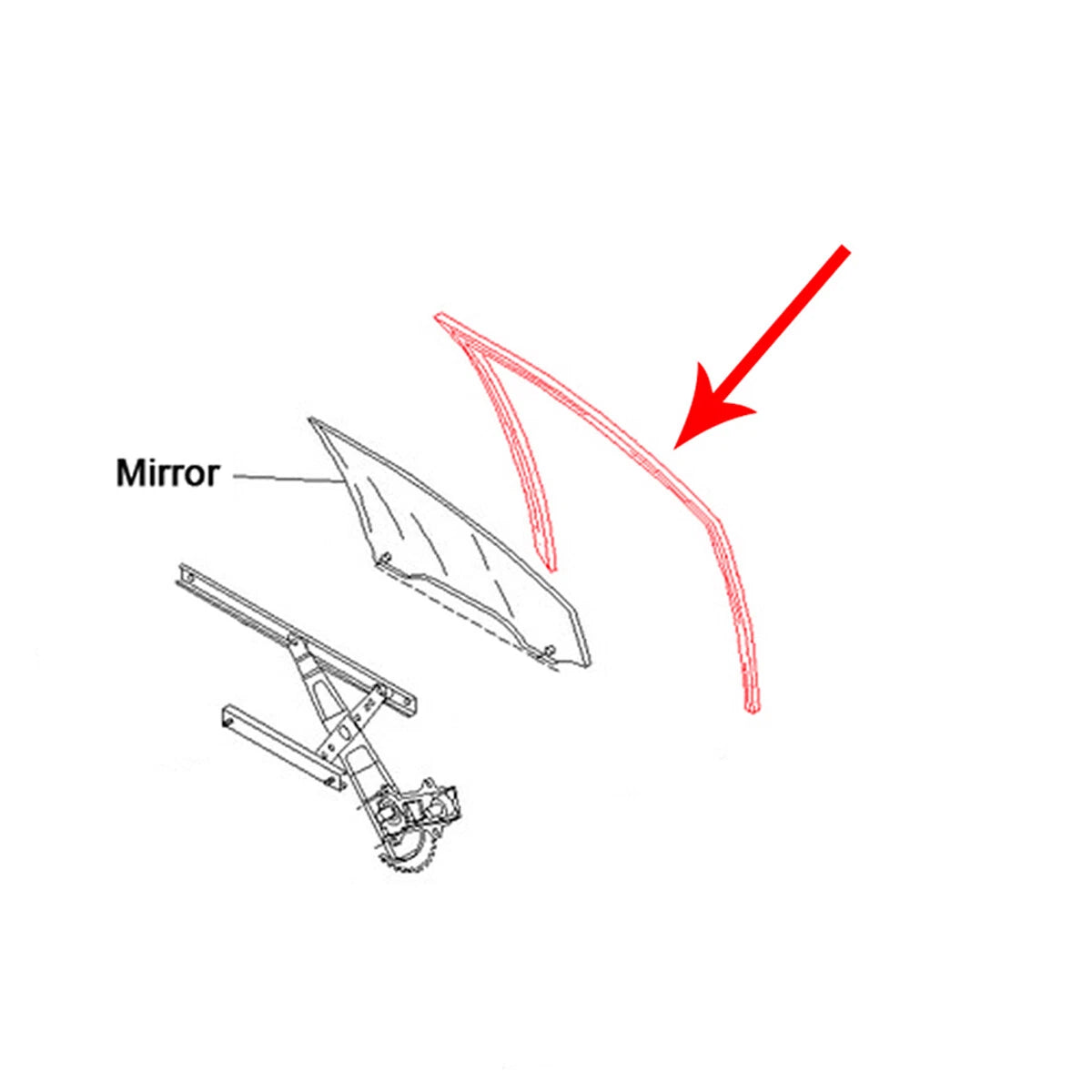 Front Door Glass Run Seal for Mitsubishi Colt Triton L200 Strada