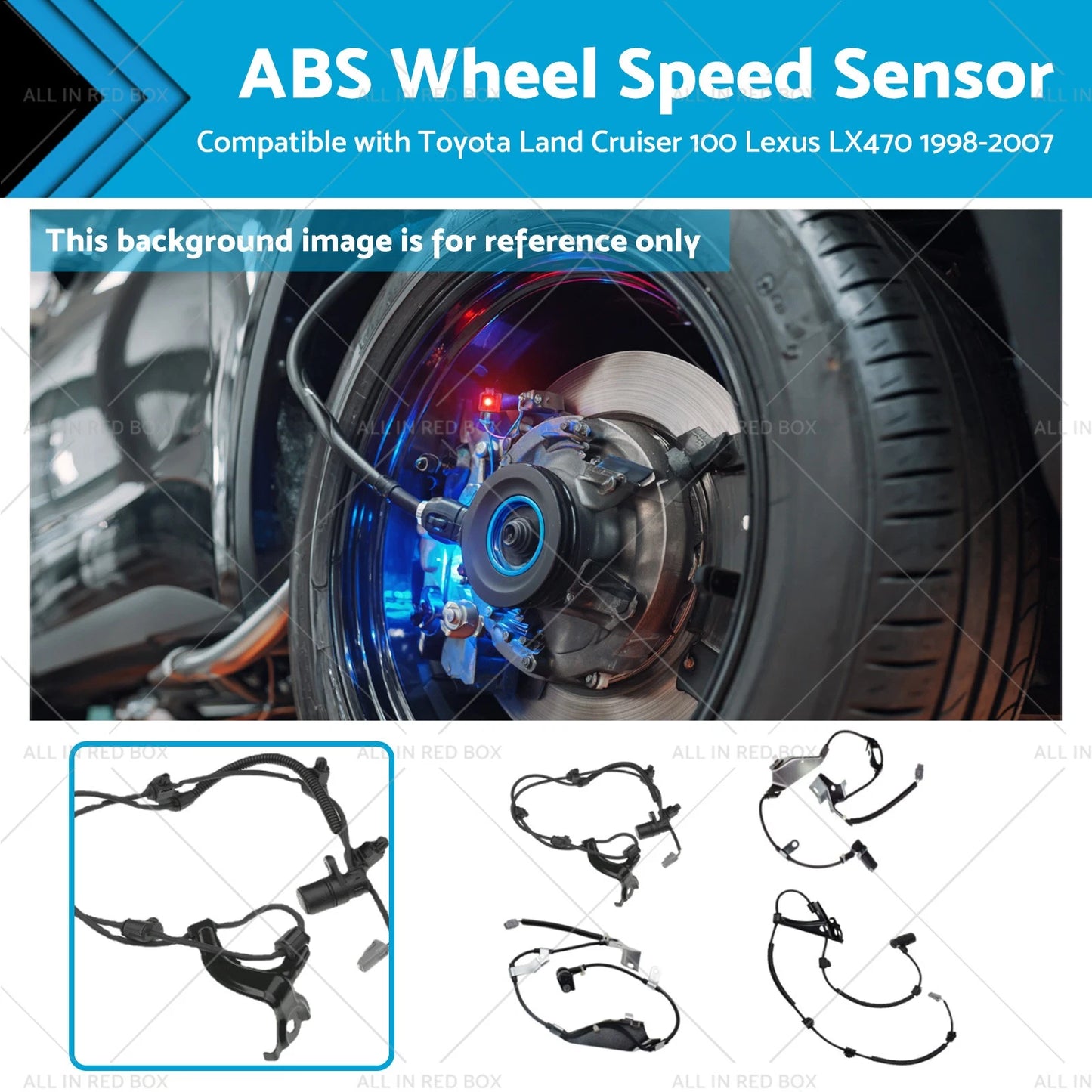 4 x ABS Sensors for Toyota Land Cruiser 100, Lexus LX470 (1998-2007)
