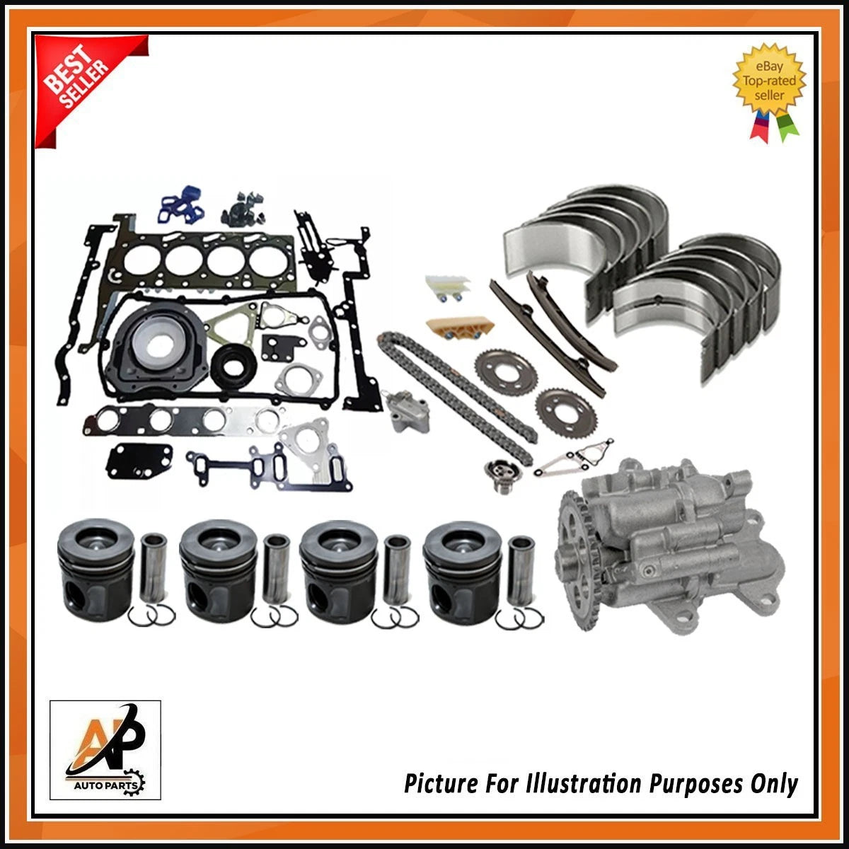 Engine Timing Chain & Rebuild Kit for Ford Transit Ranger 2.2 TDCi (2006–2019)