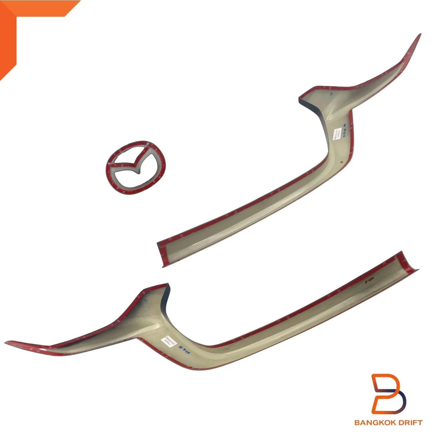 Matte Black Front Lower Grille Trim & Emblem Cover for Mazda BT-50 (2020-2024)