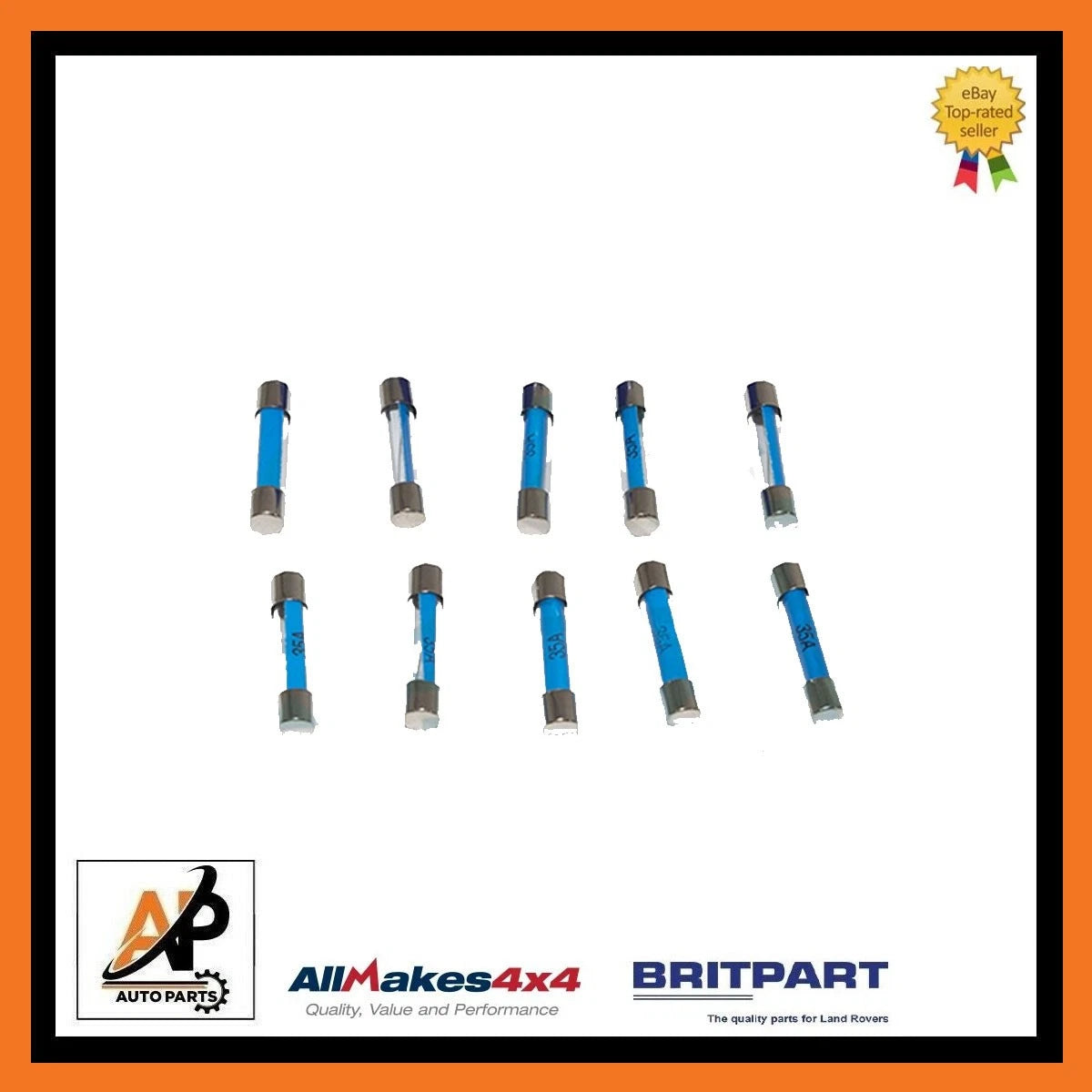 35 Amp Glass Fuse 10X Heavy Duty for Land Rover Series 2 and 3 (1953–1971)