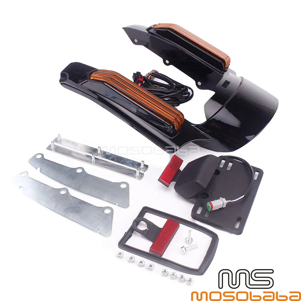 Rear Fender Extension with LED Turn Signal Light for Harley Touring FLHR CVO