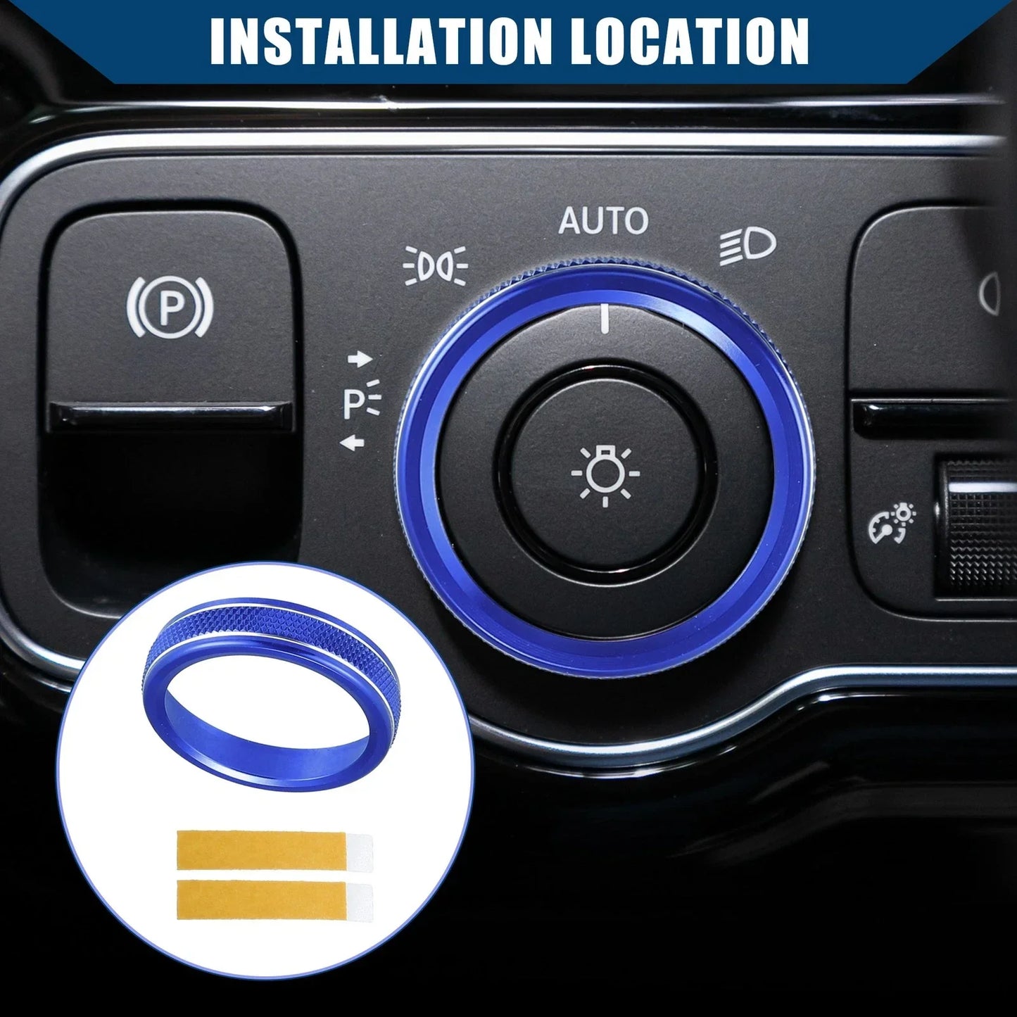 Headlight Switch Knob Cover Trim for Mercedes-Benz A-Class (2019-2023) Blue