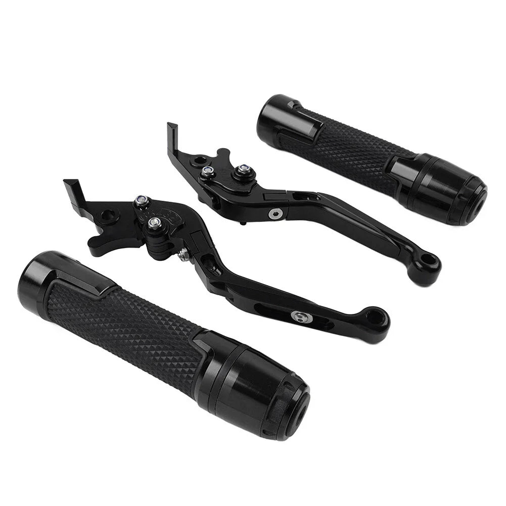 Black Extendable Brake Clutch Lever Grip Set for BMW S1000R S1000RR (2010-2023)