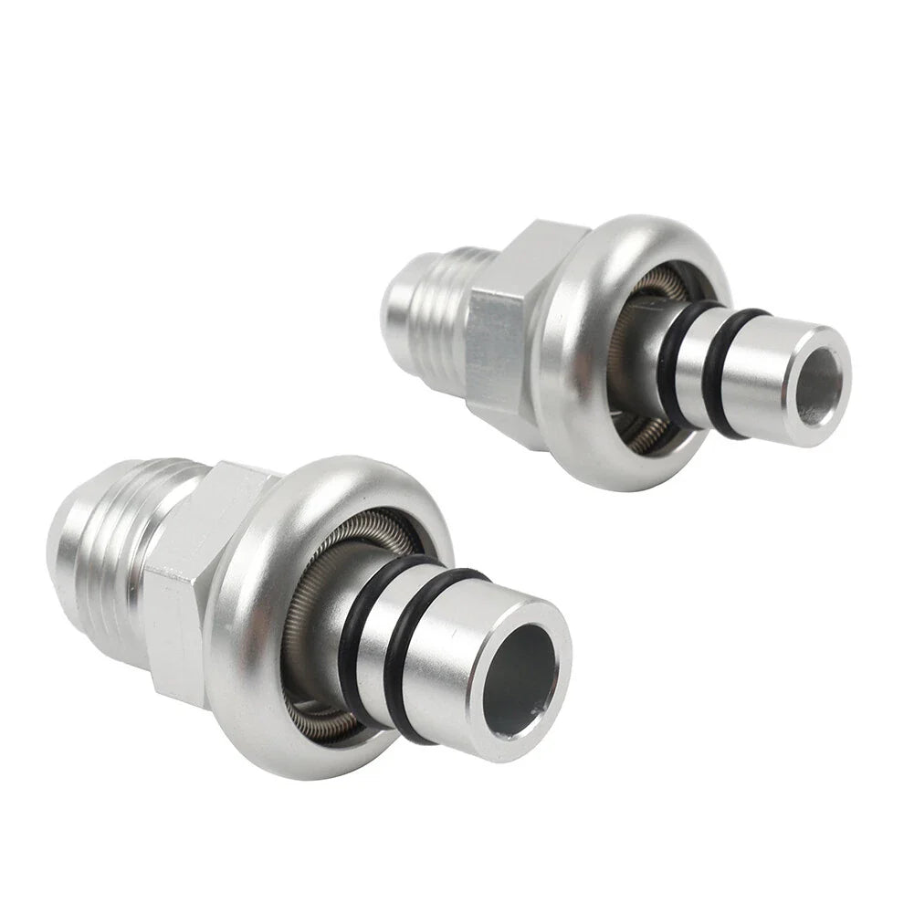 6AN & 8AN Silver Fuel Rail Fitting Adapter for Ford Mustang (1986-1998)