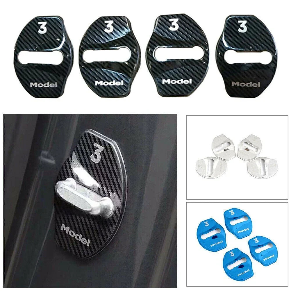 4 x Door Lock Covers for Tesla Model 3 (2018-2022)