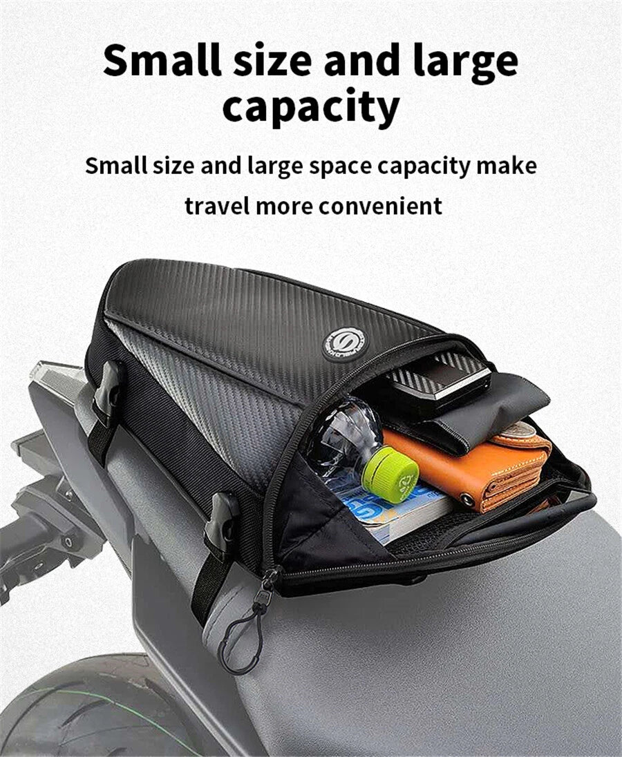 Black Motor Back Seat Bags for Touring Motorcycle Saddle (Fits Various Models)