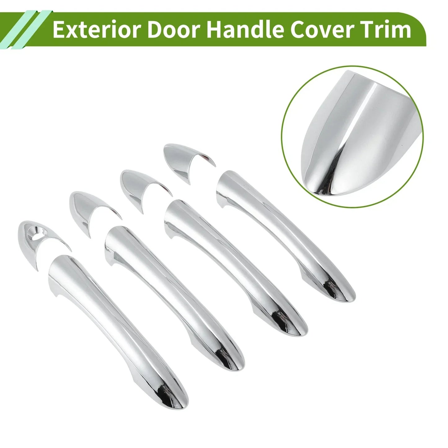 Exterior Door Handle Cover Trim for Hyundai Sonata (2011-2015) Silver Tone