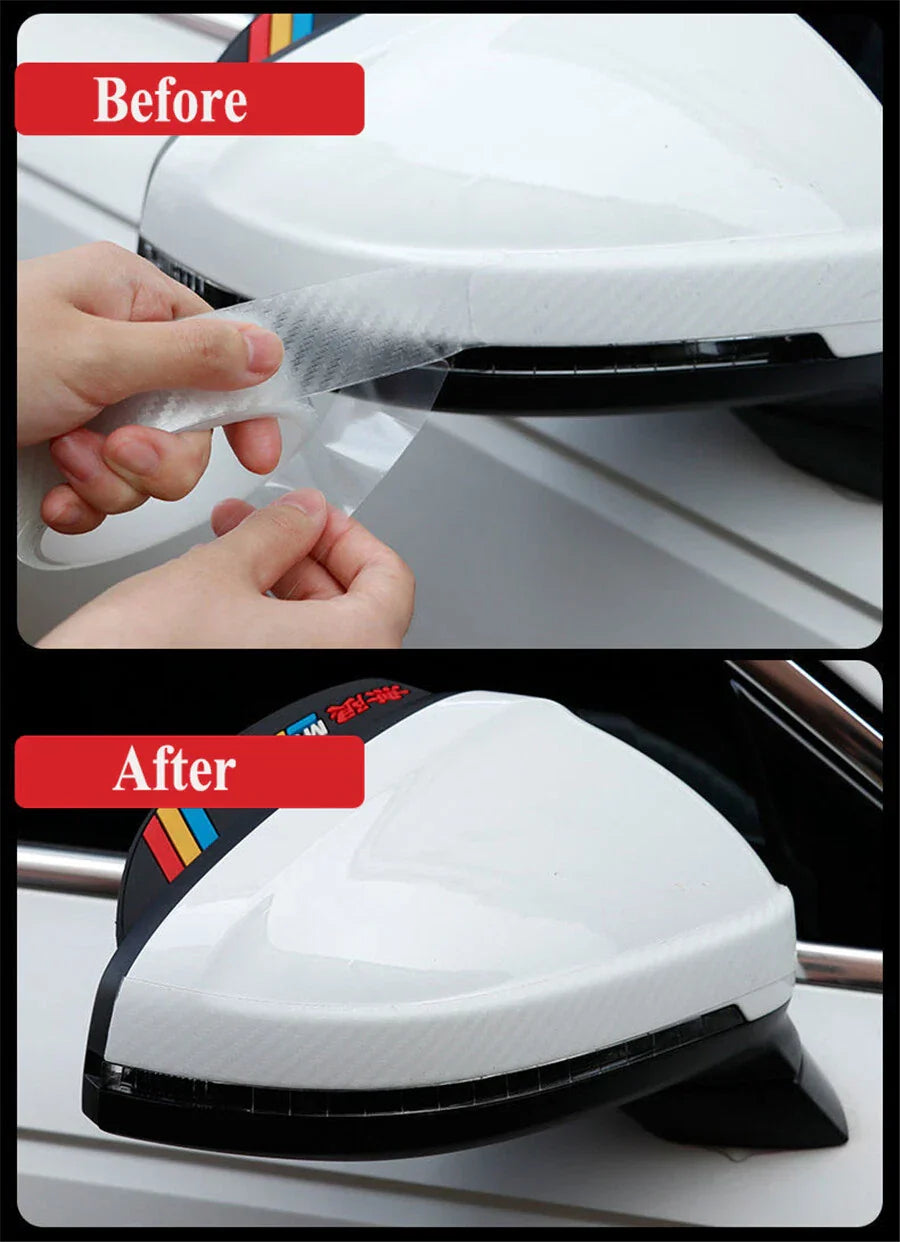 Clear Protective Film Sticker Guard for Car Door Sill, Mirror, Bumper - Carbon Fiber