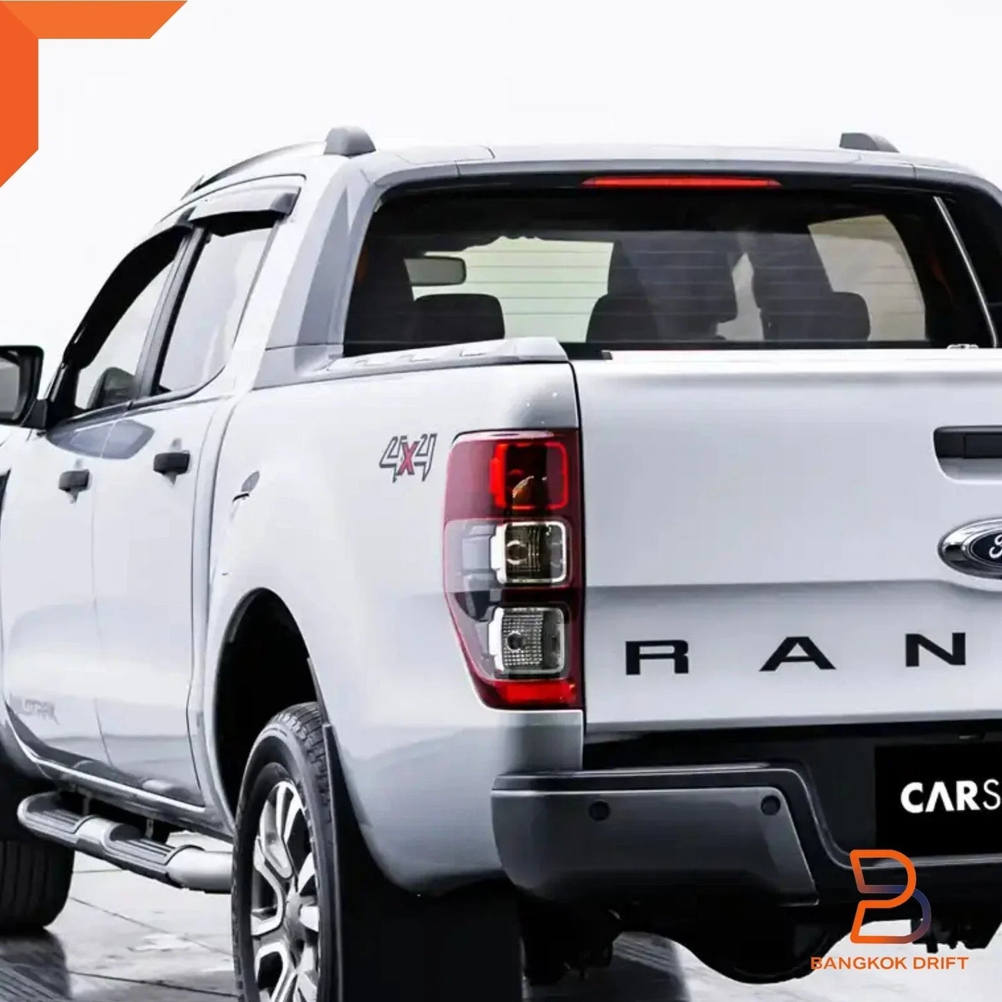 Silver 4x4 Rear Tub Side Decals for Ford Ranger PJ PK PX T6 (2006-2023)