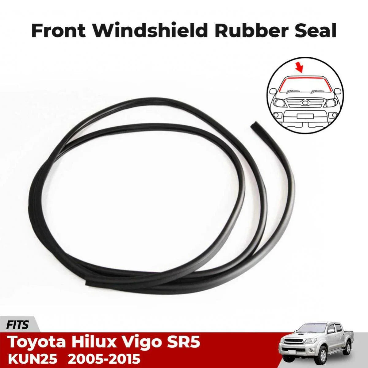 Windshield Glass Seal Weatherstrip Fits Toyota Hilux Vigo KUN26 Truck 05-15 D10