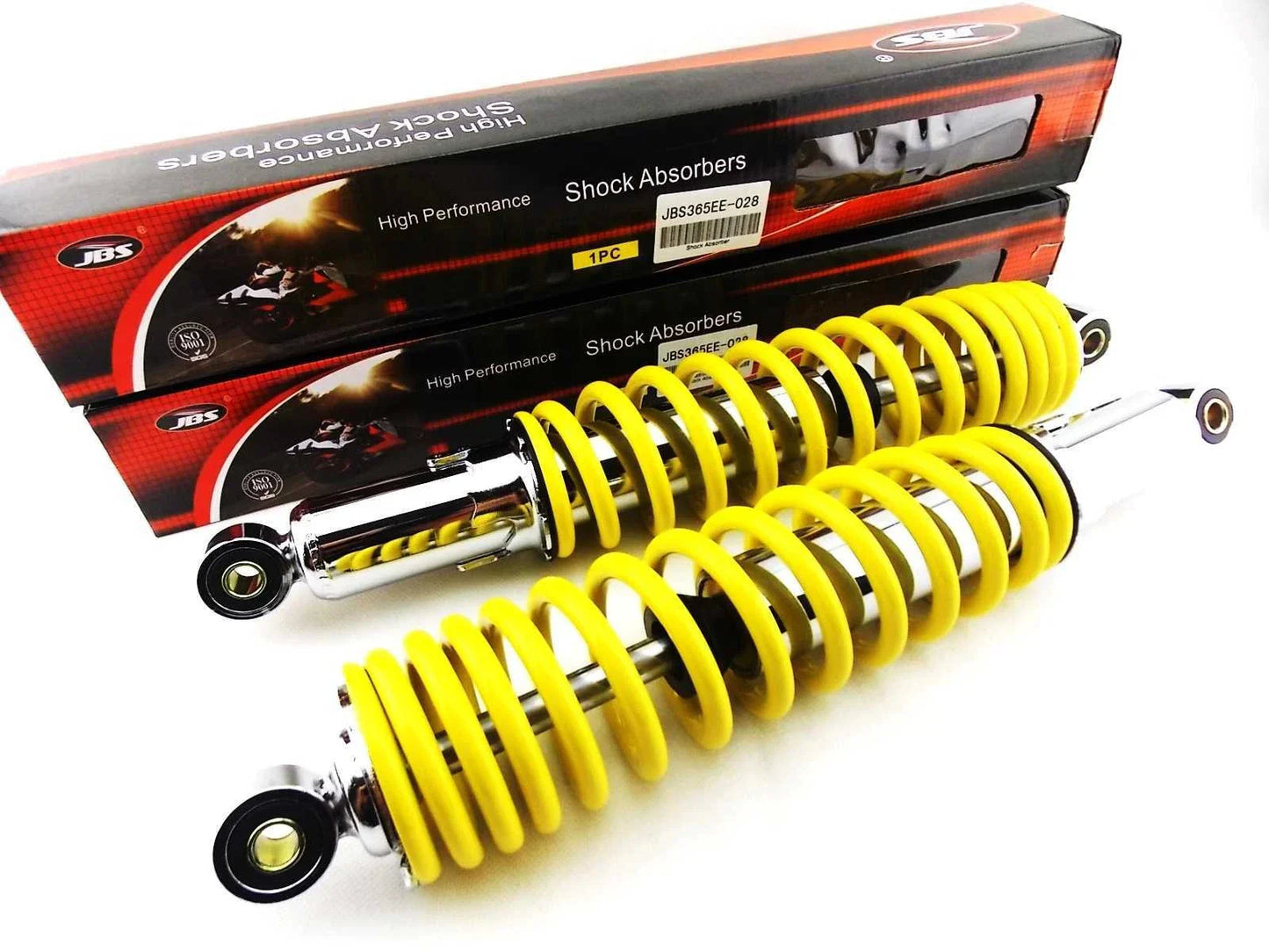 365mm JBS Yellow/Chrome Shock Absorbers for Honda CR125M Elsinore (1973-1978)