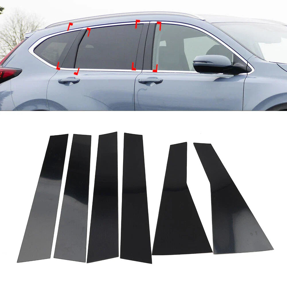 6 x Pillar Post Door Window Trim Covers for Honda CR-V 2017-2022