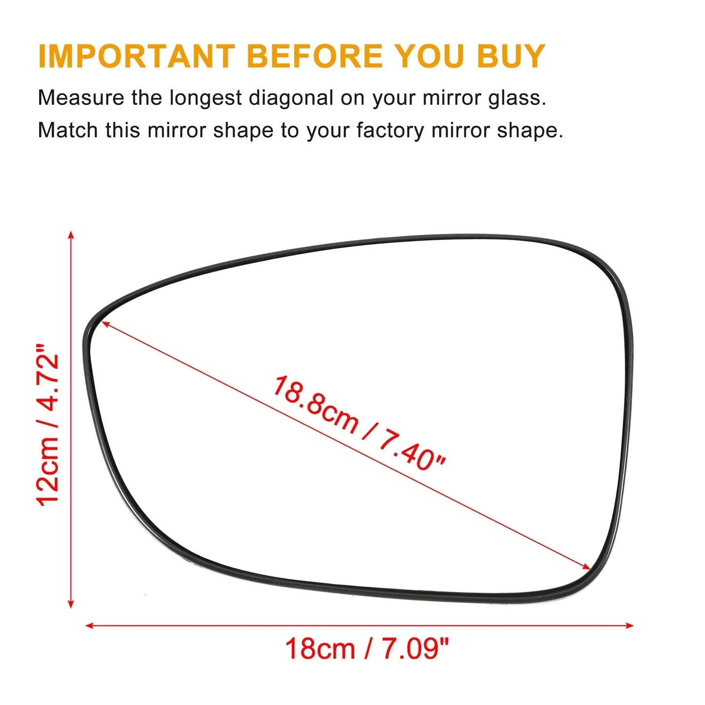 Heated Left Side Mirror Glass for Honda Accord (2018-2021)