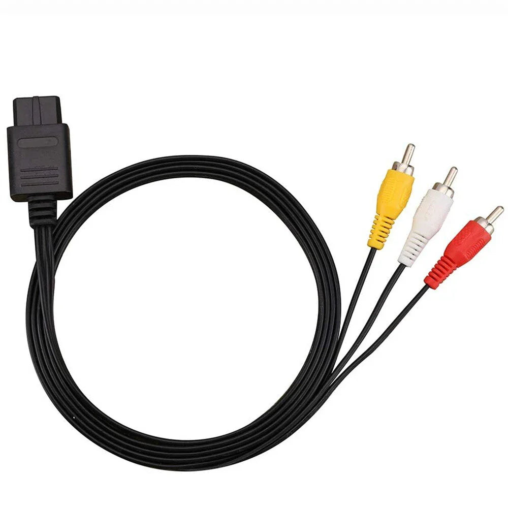 AV Composite Cable for Super Nintendo SNES, GameCube, N64 (1990-2007)