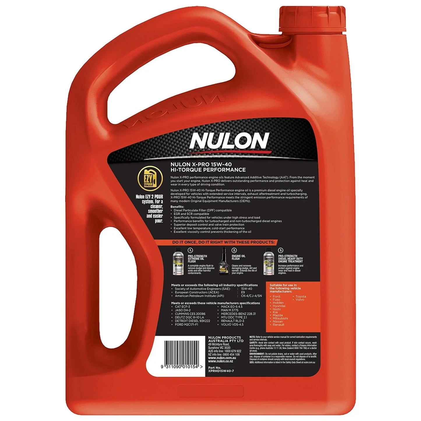 7L Nulon X-PRO 15W-40 HI-Torque Performance Engine Oil XPRHD15W40