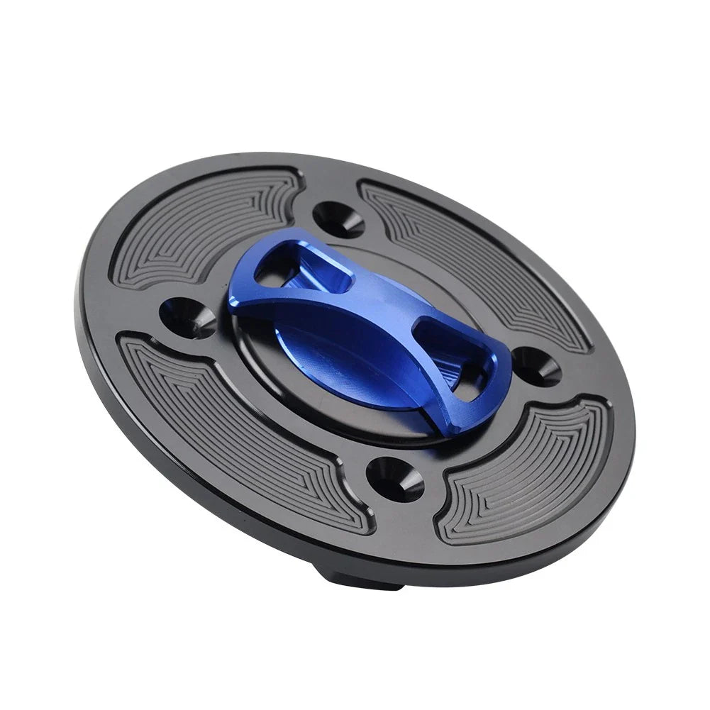CNC Blue 4-Hole Gas Fuel Tank Cap Cover for DUCATI Panigale V4/S/R (2018-2021)
