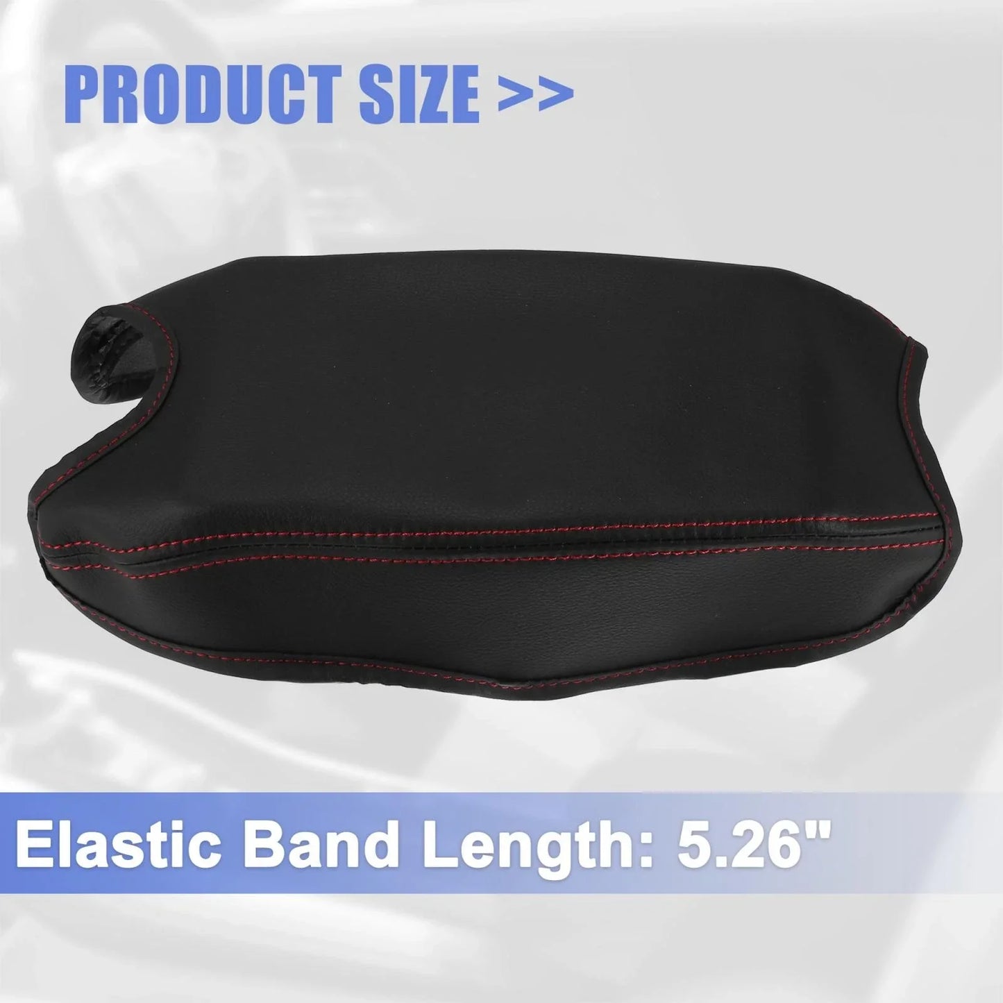 Microfiber Leather Auto Armrest Cover Pad for Honda HR-V (2016-2021) Black/Red
