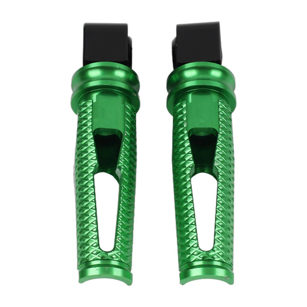 Green Passenger Rear Footrest Pegs for Kawasaki Z300, 400, 650, 900, ZX6R (2015-2023)