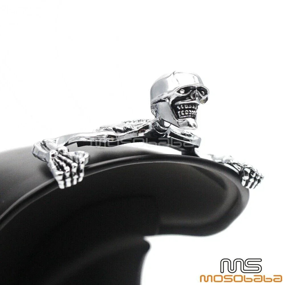 Skull Skeleton Headlight Visor Ornament for Harley Dyna Bobber