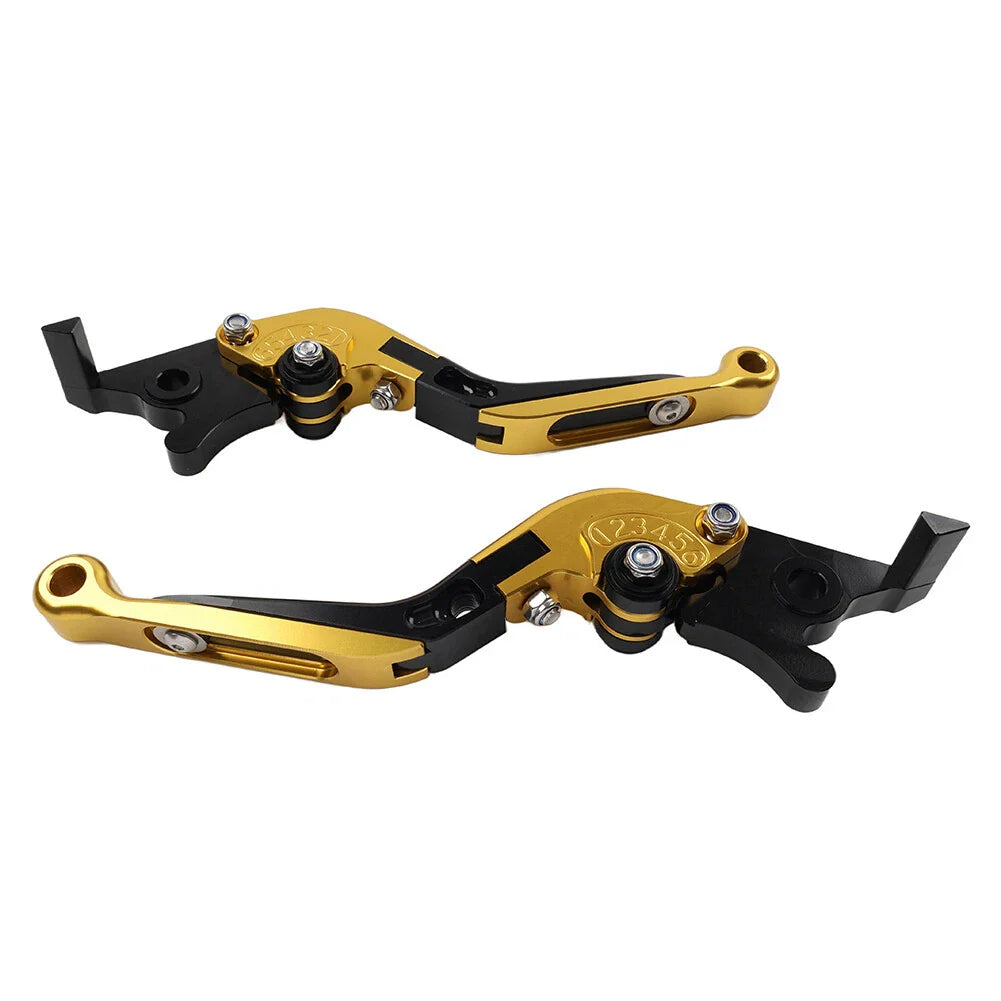 CNC Gold Extendable Brake Clutch Levers for Kawasaki ZX636R ZX6RR (2005-2006)