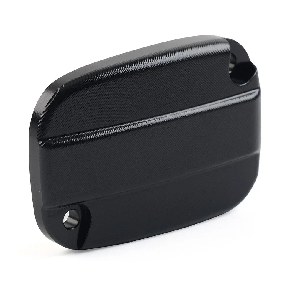 Black Brake Cylinder Reservoir Cover Cap for Harley Touring Road King Road Glide (2009-2023)