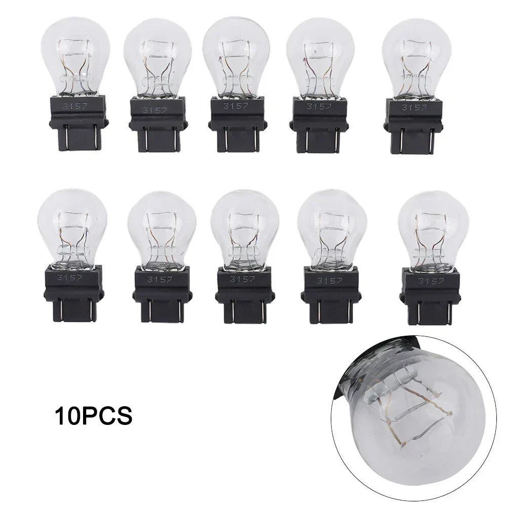 10 Pack 3157 Clear Amber Tail Signal Brake Light Bulbs for Cars
