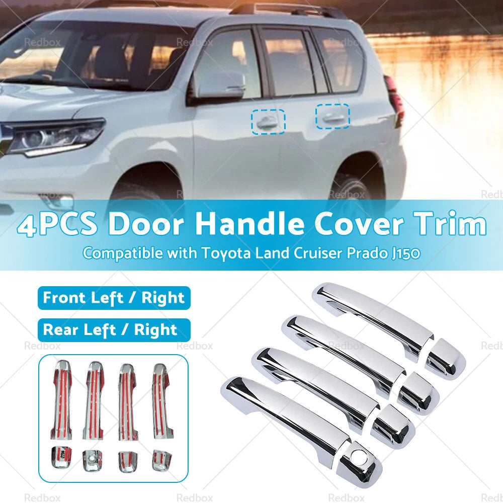 Chrome Door Handle Cover Trim for Toyota Land Cruiser Prado (2009-2023)