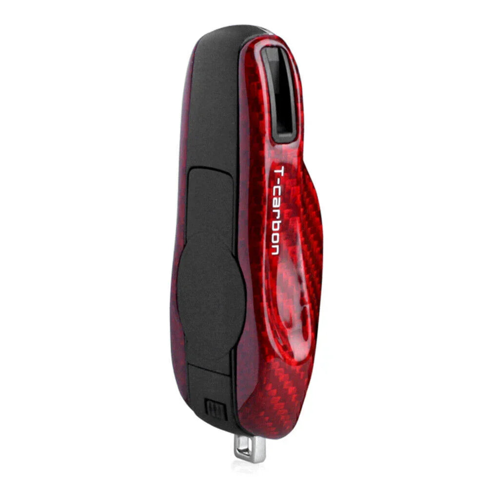 Carbon Fiber Red Remote Key Fob Cover for Porsche 911 Panamera Cayman