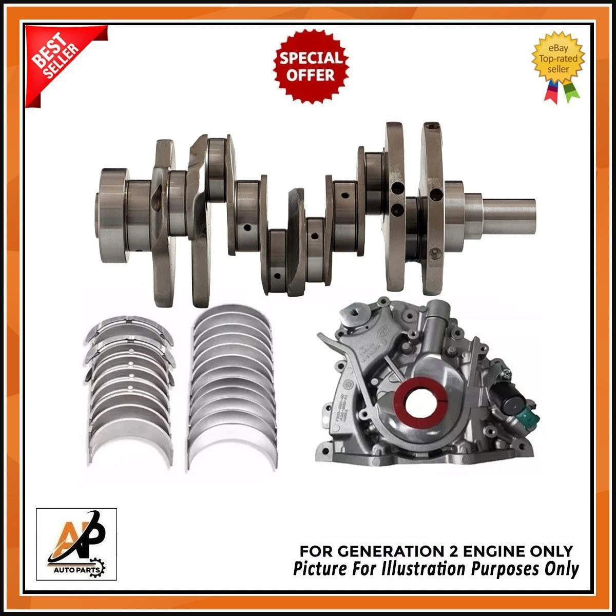 Forged Crankshaft Bearings and Oil Pump Assembly Gen 2 for Range Rover Sport (2010–2013)