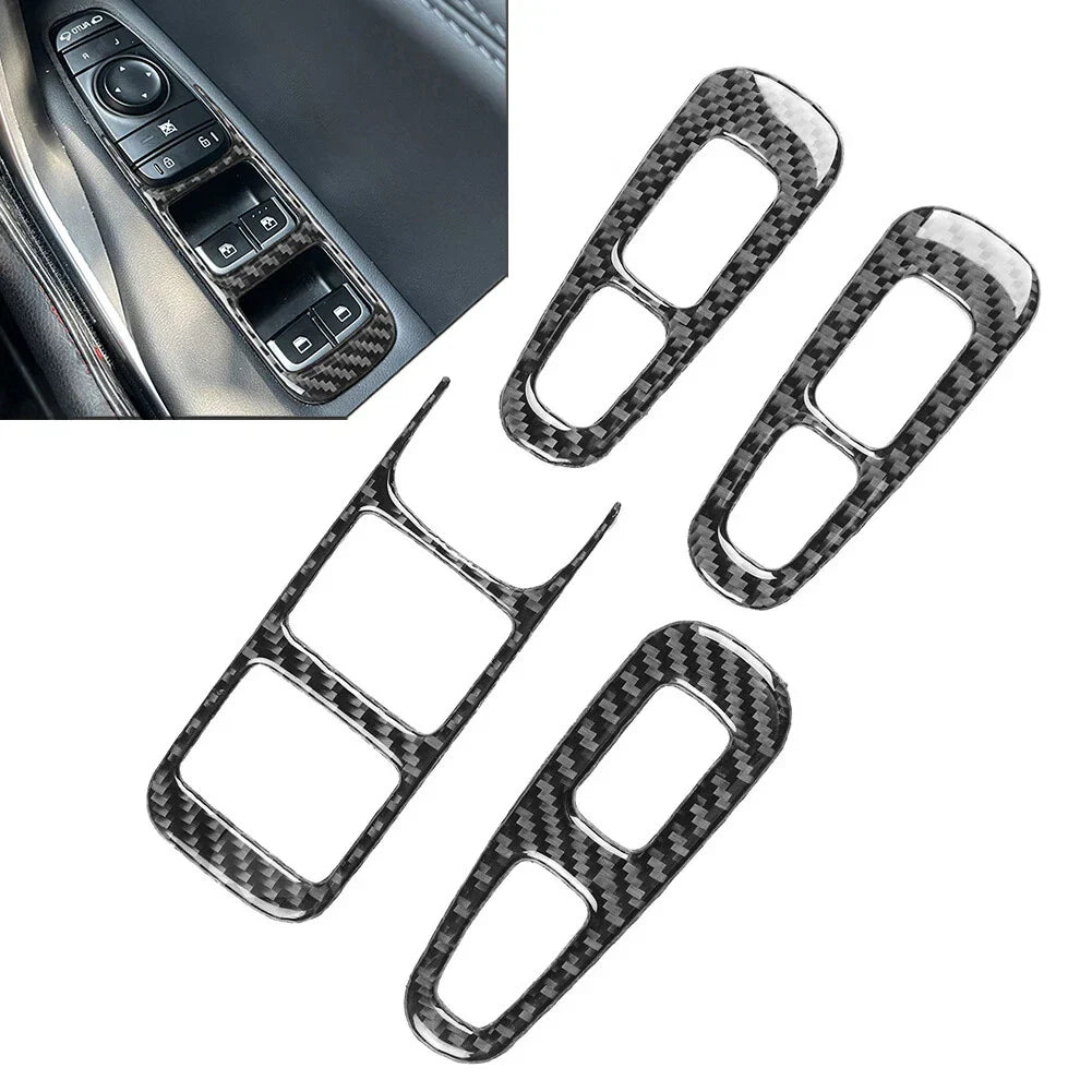 Window Lift Switch Cover Trim for Kia Stinger (2018-2023) Black RHD