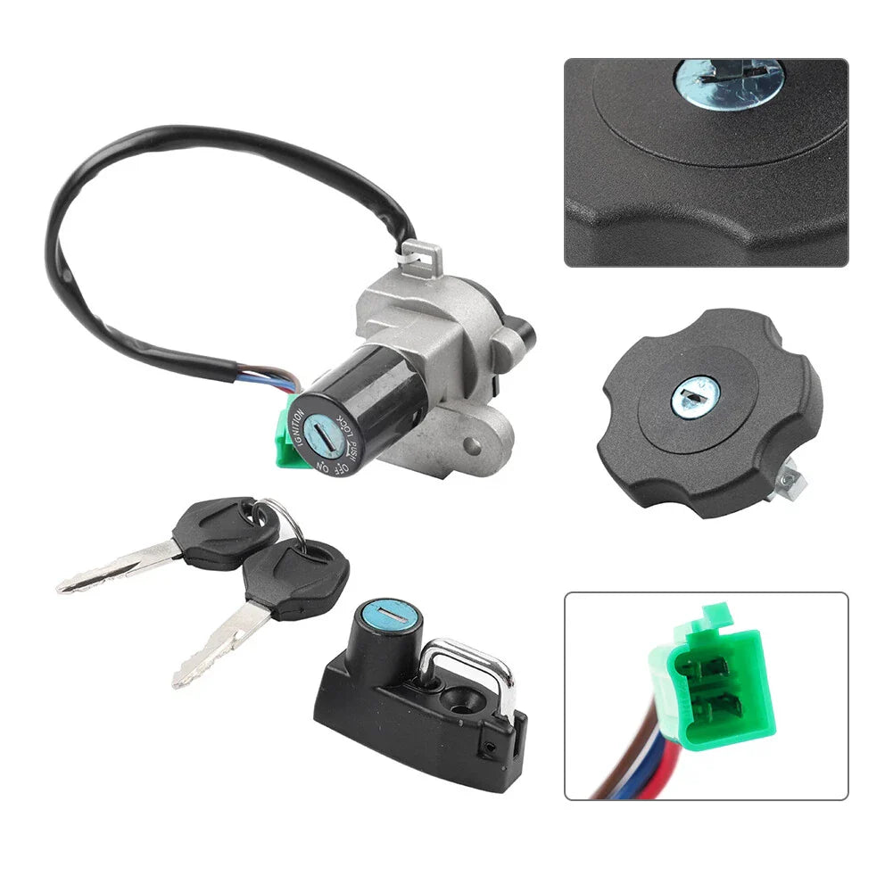Ignition Switch, Fuel Gas Cap, Helmet Lock Kit for Yamaha DT125RE, DT125X (2005-07)