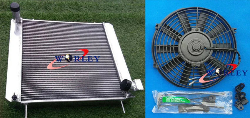 3 Core Aluminum Radiator + Fan for Jaguar XKE Series 1 (1961-1968)