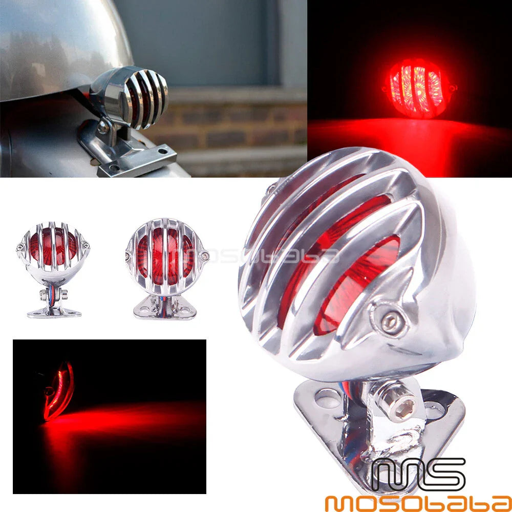 Finned Grill Tail Light for Harley, Honda, Yamaha, Suzuki, Kawasaki