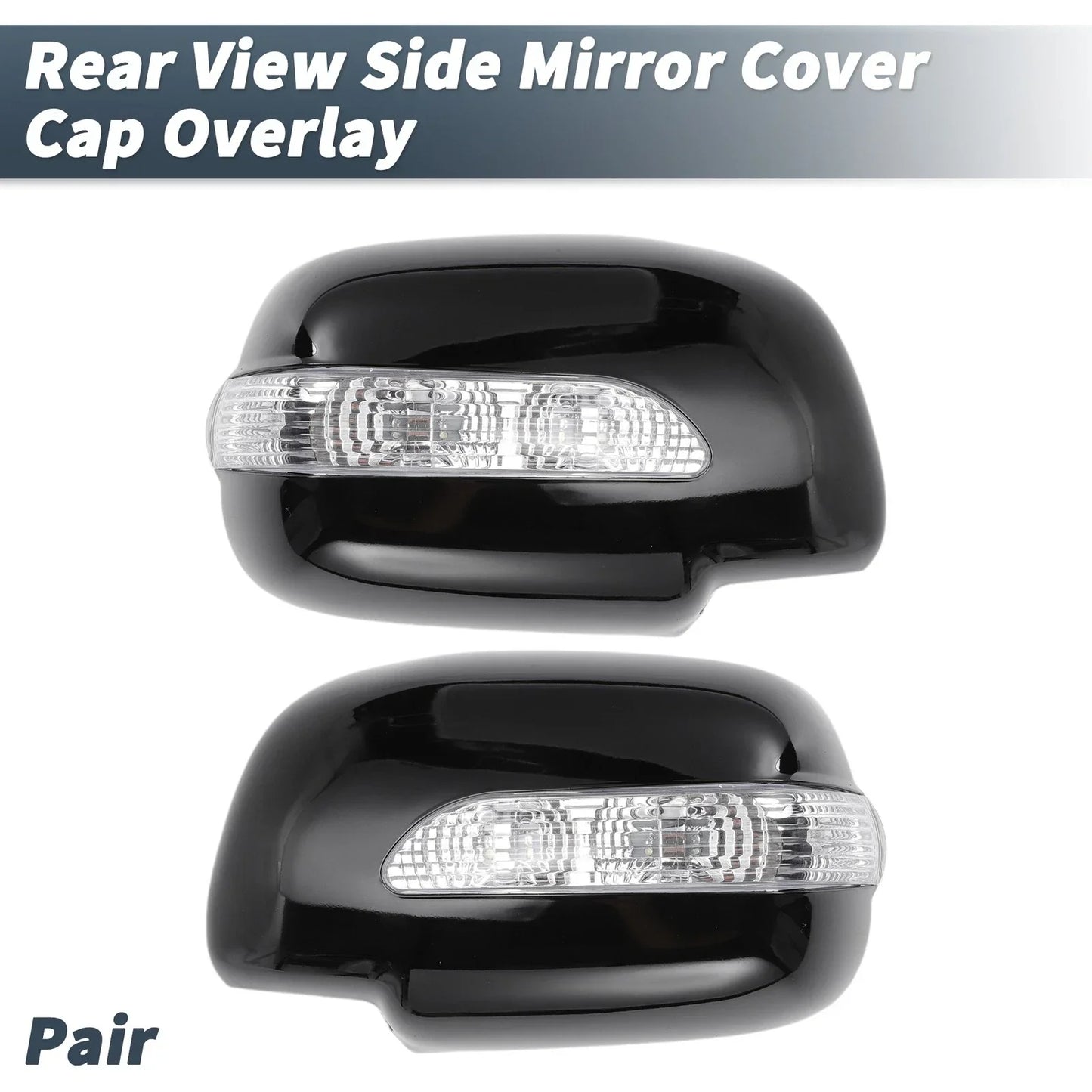 Rearview Mirror Cover Overlay Gloss Black for Lexus RX330 RX300 RX350 (2004-2006)