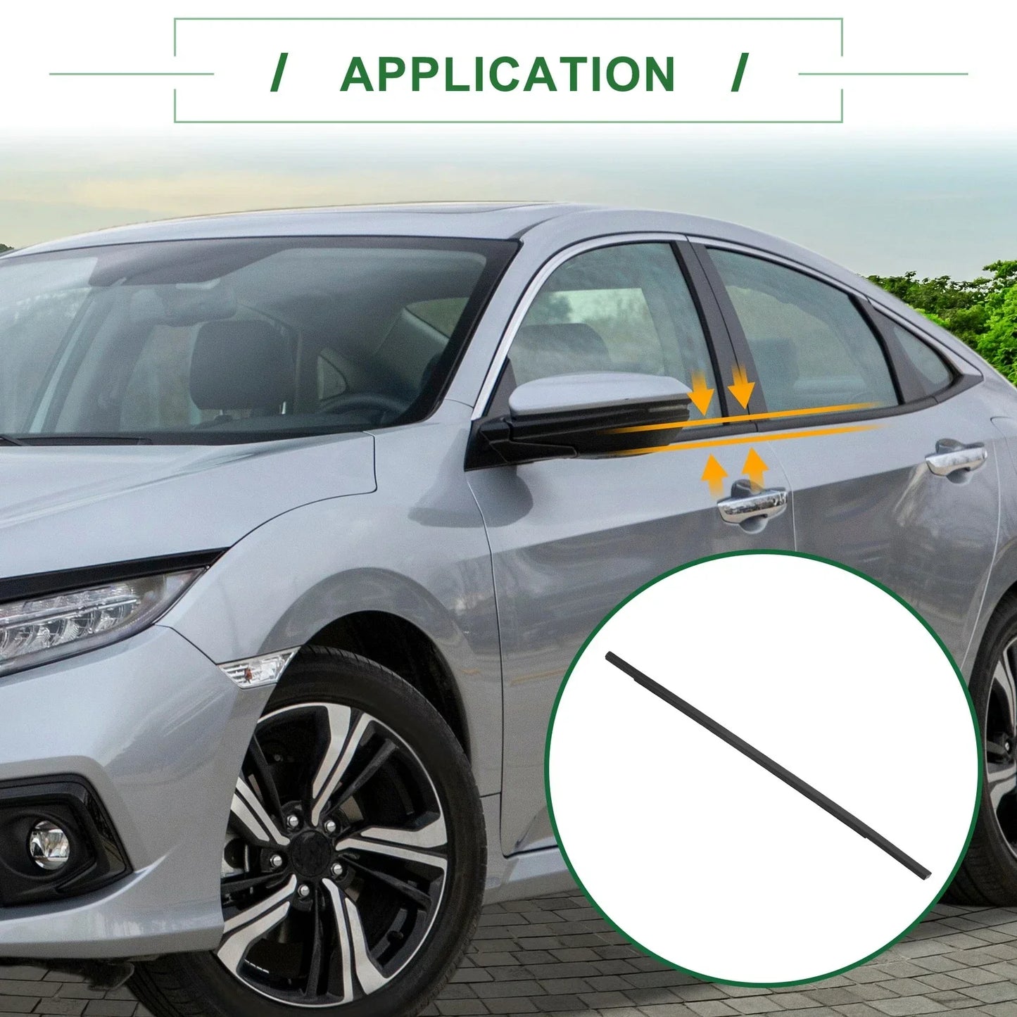 Rear Right Weatherstrip Window Seal for Honda Civic (2017-2020)