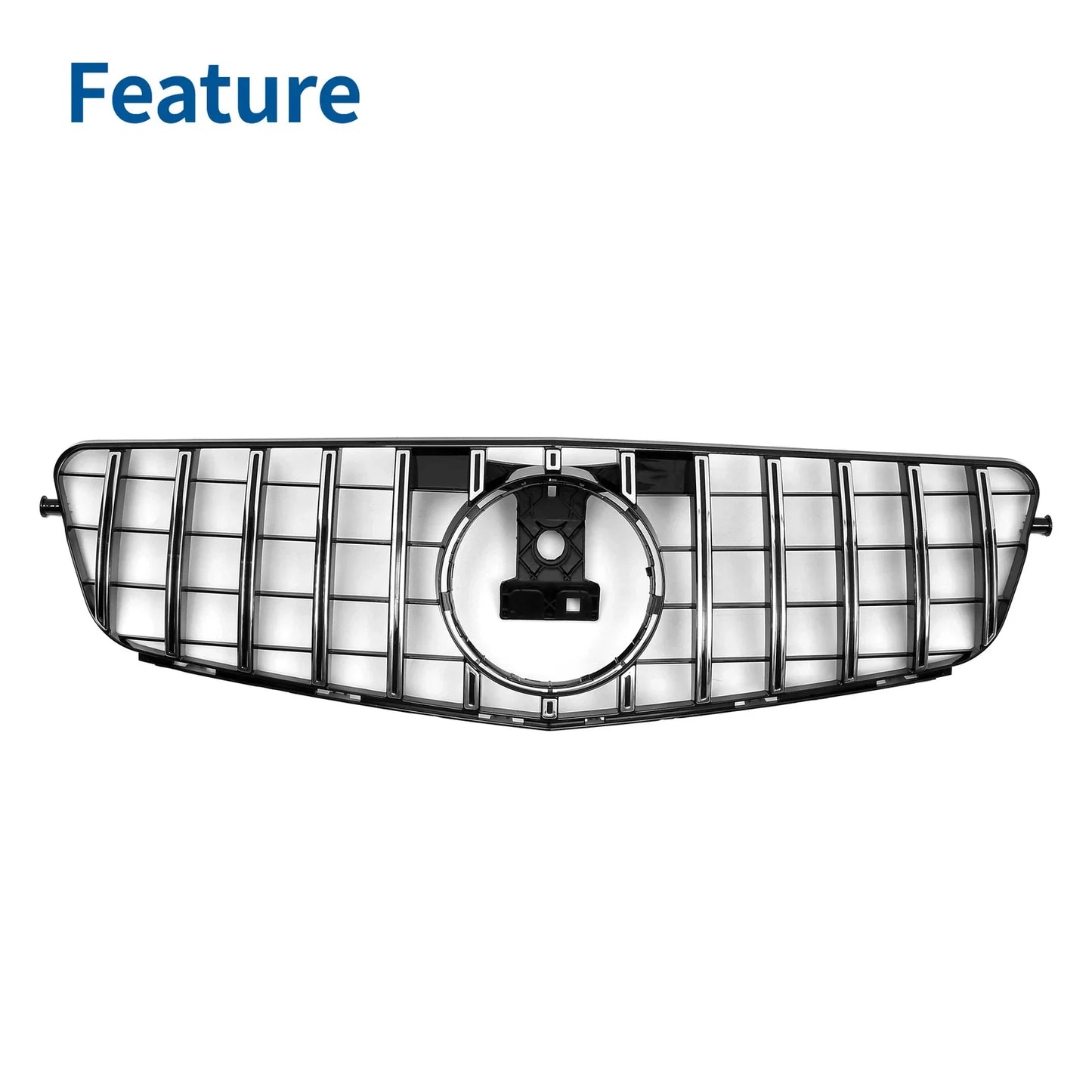Front Upper Bumper Grille for Mercedes-Benz C200 (2015-2020) Black Chrome