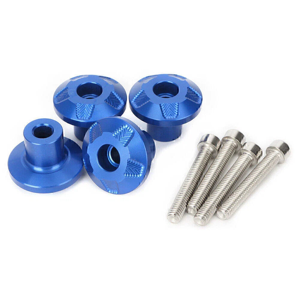 4 Pcs Blue Front Fender Frame Screw Bolt Fork Protectors for Yamaha/Kawasaki