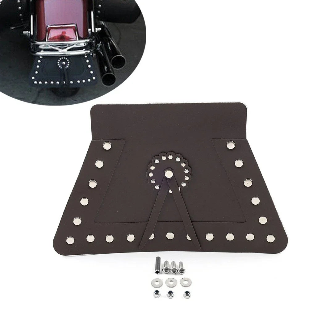 Double Leather Rear Mudguard Fender Flap for Harley Touring Softail