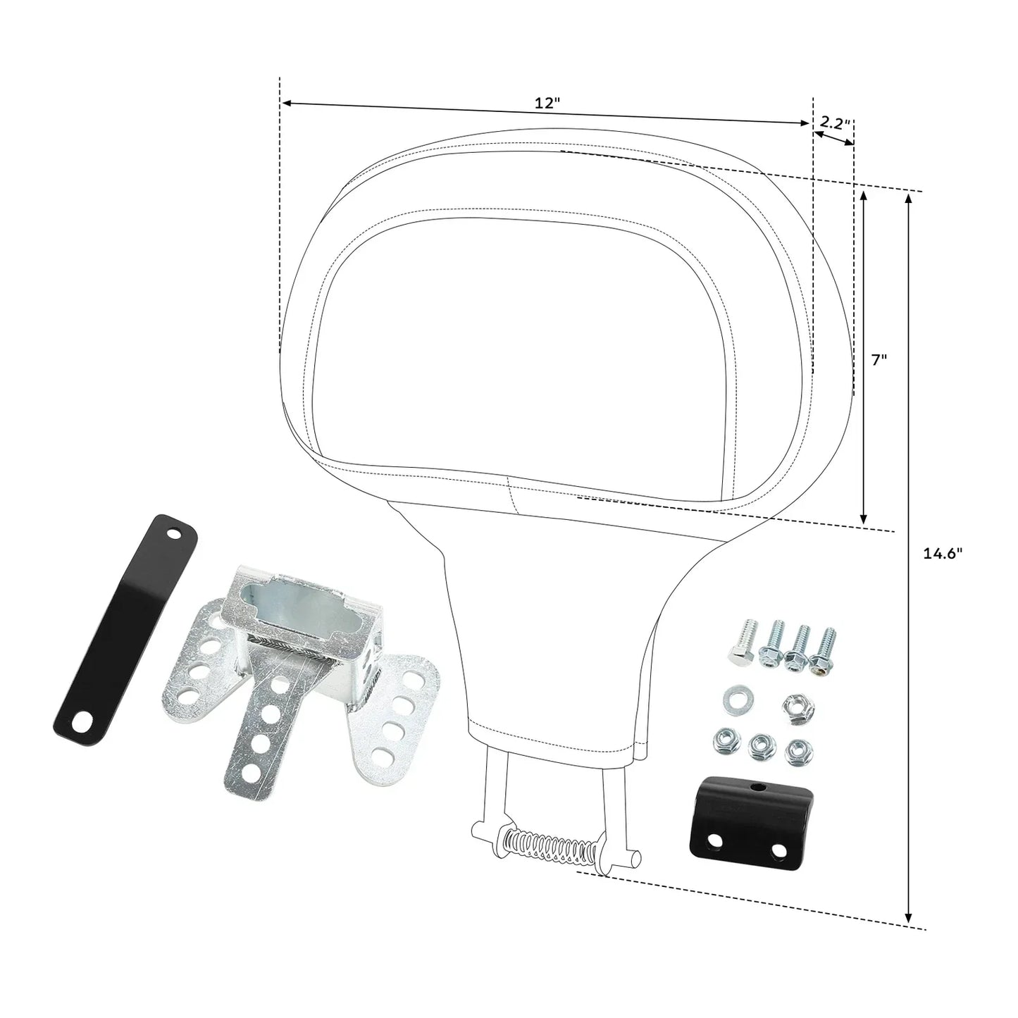 Driver Backrest Pad with Bracket for Harley-Davidson Electra Glide