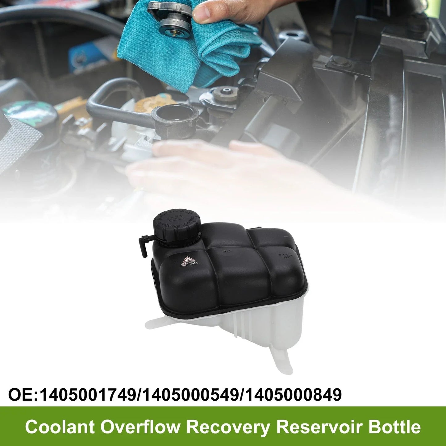Coolant Expansion Overflow Tank with Cap for Mercedes-Benz 400SE (1992-1993)