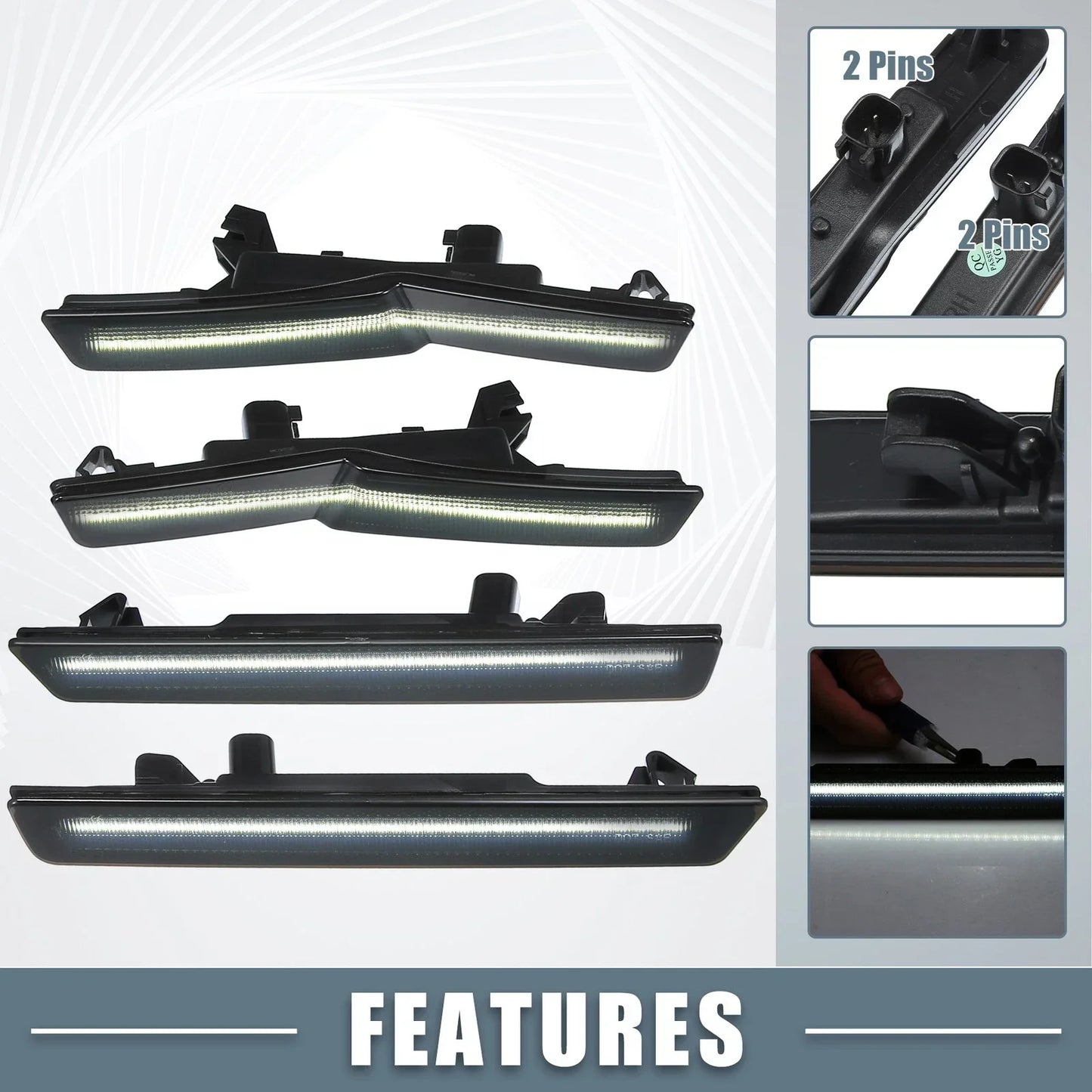 Smoked Lens LED Side Marker Lights for Dodge Challenger (2018 - Present)