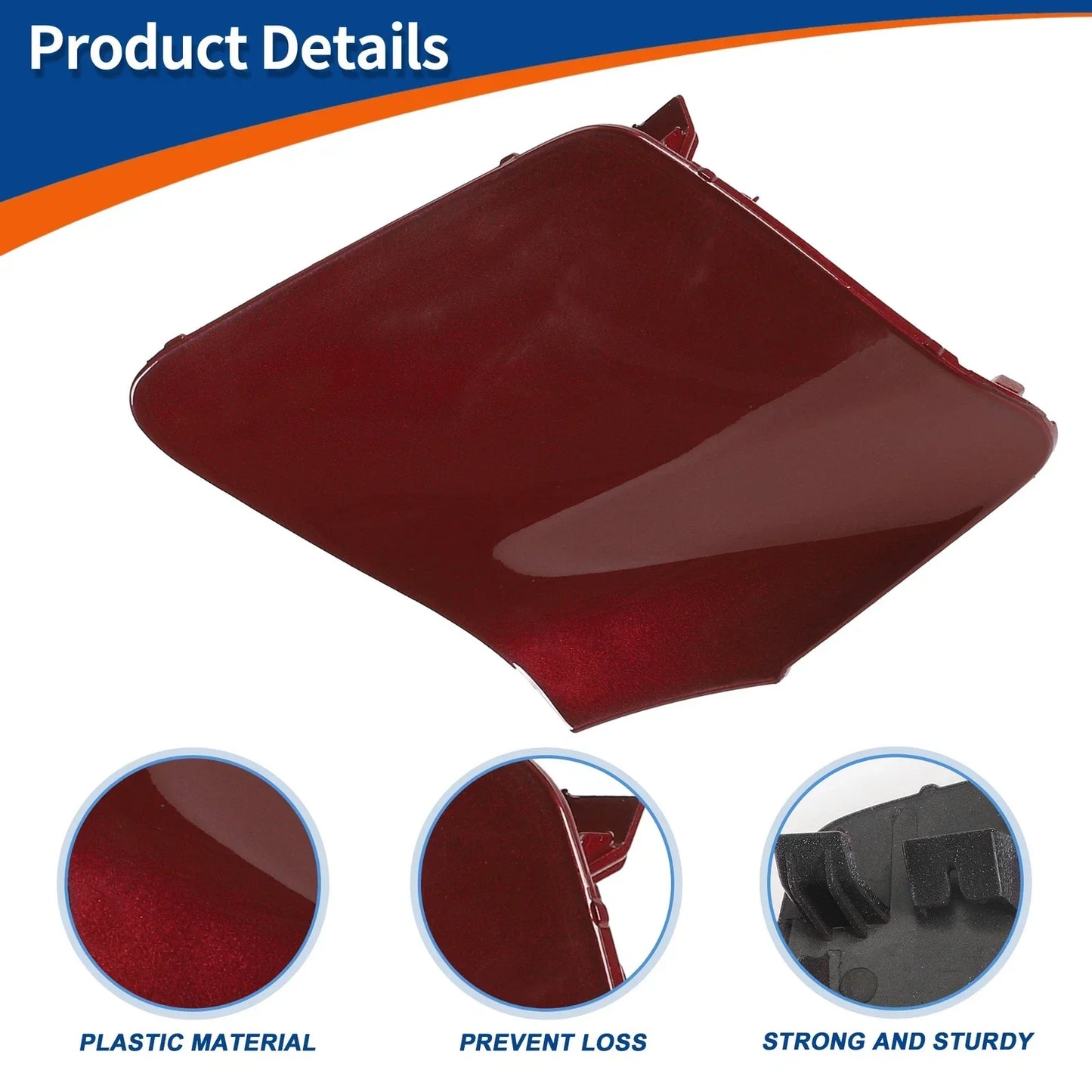 Front Car Bumper Tow Hook Cover for Mercedes-Benz CLS W218 (2012-2018) Red