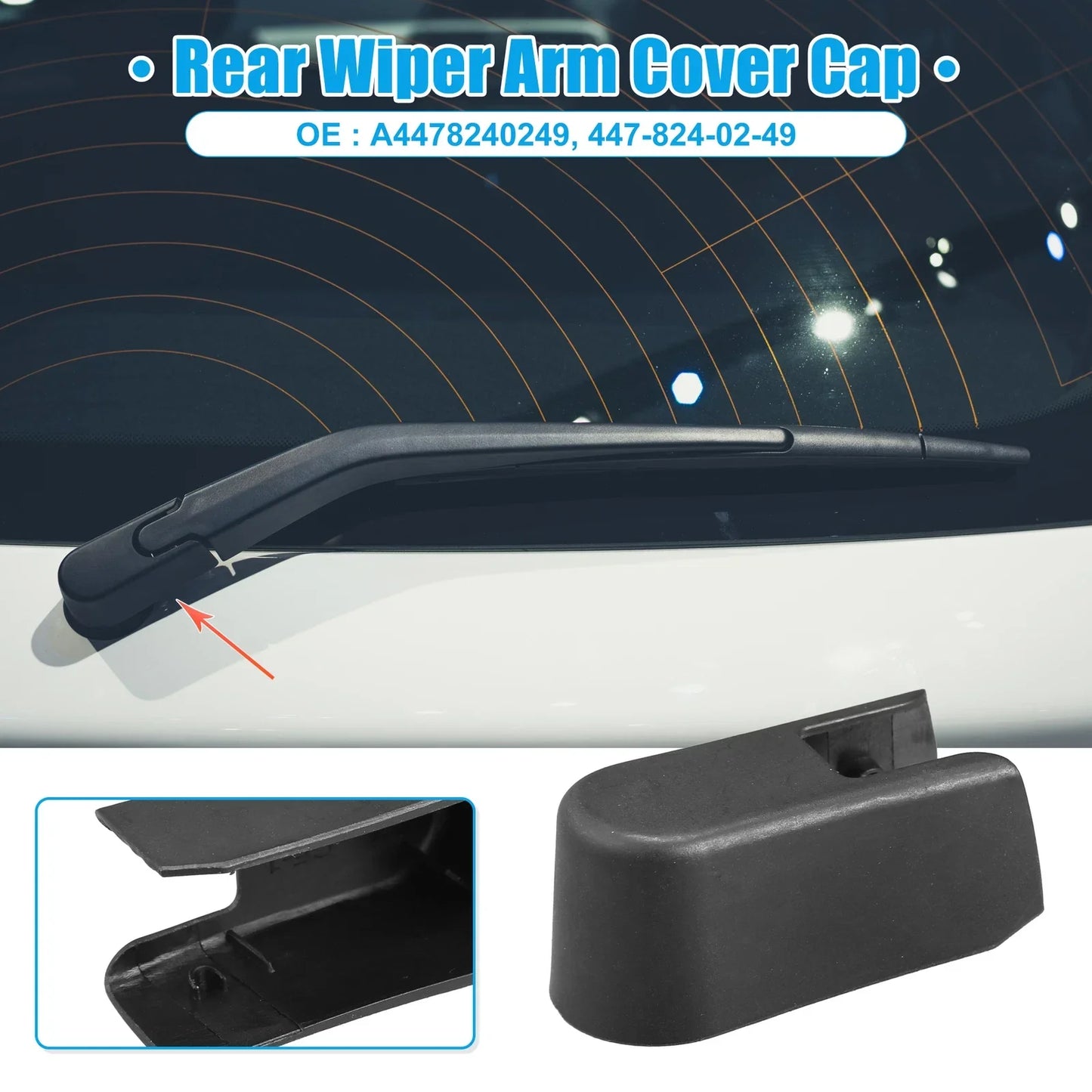 Rear Windshield Wiper Arm Nut Cover for Mercedes-Benz Metris (2016-2020)
